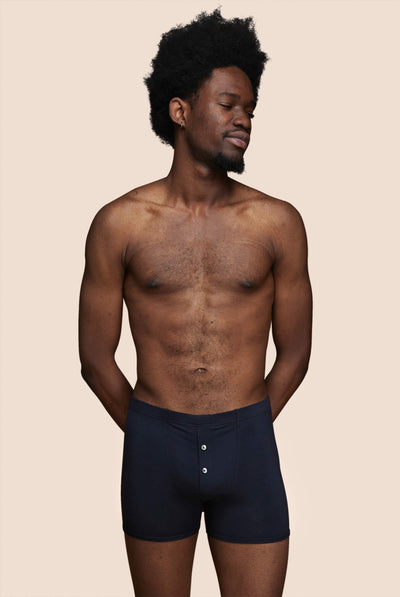 Pétrone boxer héritage coton biologique tencel bleu marine homme