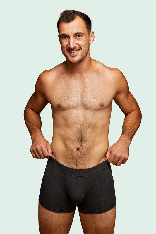 Pétrone shorty coton bio tencel gris anthracite homme