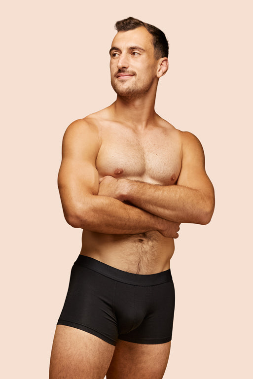 Pétrone shorty coton bio tencel noir homme