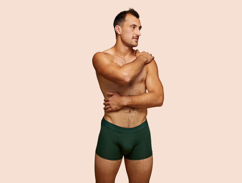 Pétrone shorty coton bio tencel vert bouteille homme#couleur_vert-bouteille