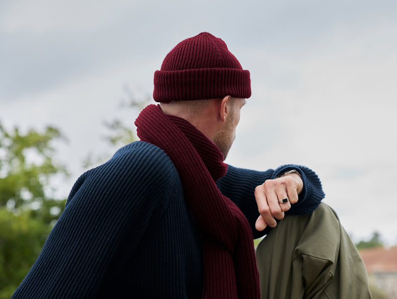 Pétrone bonnet homme bordeaux foncé#couleur_bordeaux-foncé