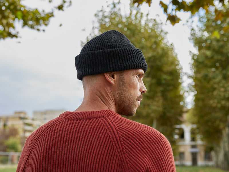 Pétrone bonnet homme zoom gris anthracite chiné#couleur_gris-anthracite-chiné