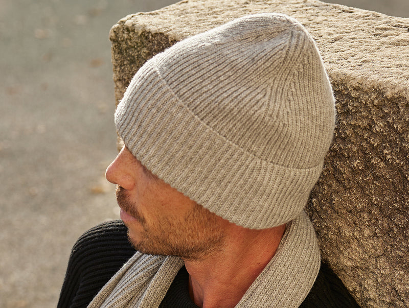 Pétrone bonnet homme zoom gris clair chiné#couleur_gris-chiné-clair