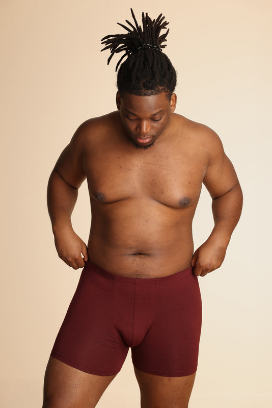Pétrone boxer confort grandes tailles 3xl 4xl 5xl coton biologique tencel bordeaux foncé homme