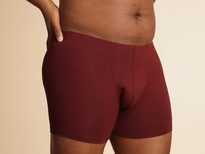 Pétrone boxer confort grandes tailles 3xl 4xl 5xl coton biologique tencel bordeaux foncé homme#couleur_bordeaux-foncé