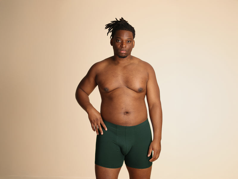 Pétrone boxer confort grandes tailles 3xl 4xl 5xl coton biologique tencel vert bouteille homme#couleur_vert-bouteille