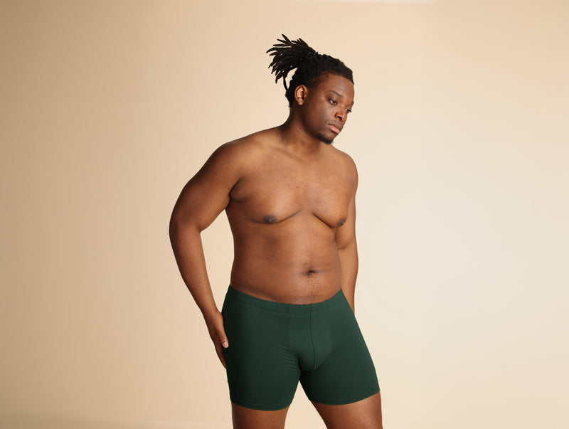 Pétrone boxer confort grandes tailles 3xl 4xl 5xl coton biologique tencel vert bouteille homme#couleur_vert-bouteille