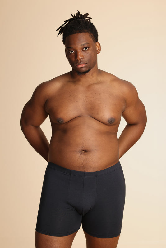 Pétrone boxer confort grandes tailles 3xl 4xl 5xl coton biologique tencel bleu marine homme