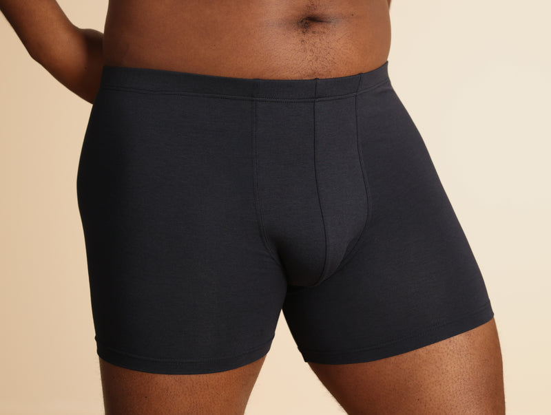 Pétrone boxer confort grandes tailles 3xl 4xl 5xl coton biologique tencel bleu marine homme#couleur_bleu-marine