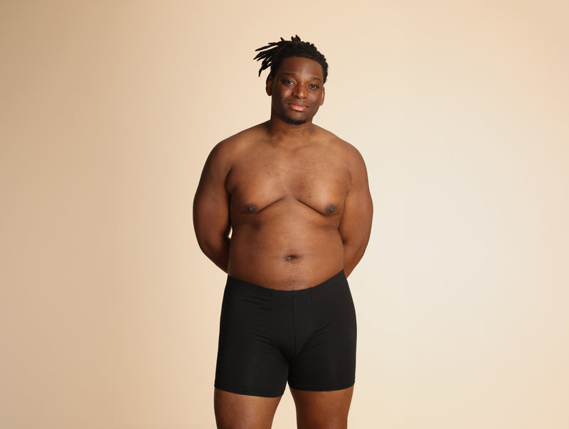 Pétrone boxer confort grandes tailles 3xl 4xl 5xl coton biologique tencel noir homme#couleur_noir