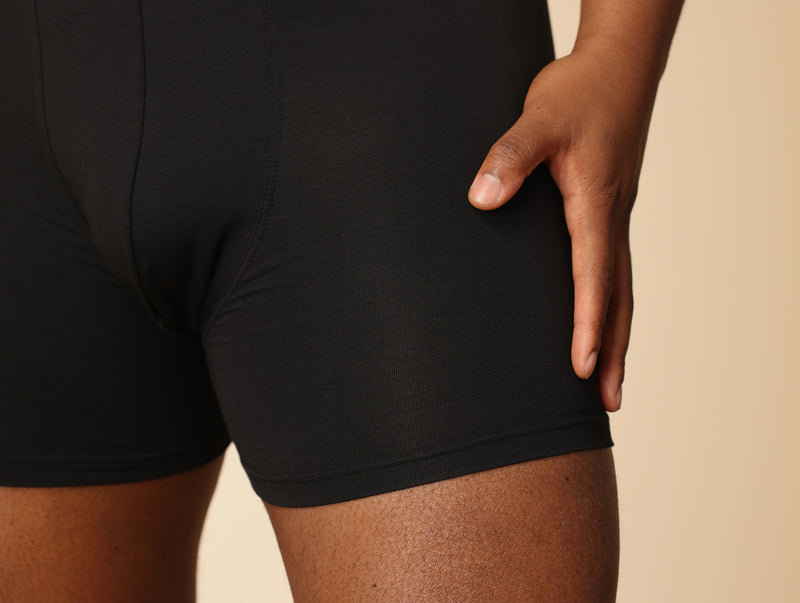 Pétrone boxer confort grandes tailles 3xl 4xl 5xl coton biologique tencel noir homme#couleur_noir