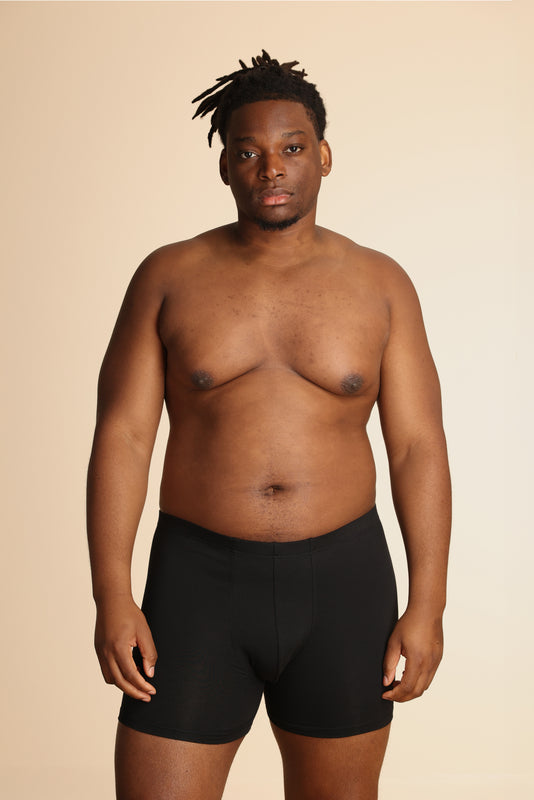 Pétrone boxer confort grandes tailles 3xl 4xl 5xl coton biologique tencel noir homme