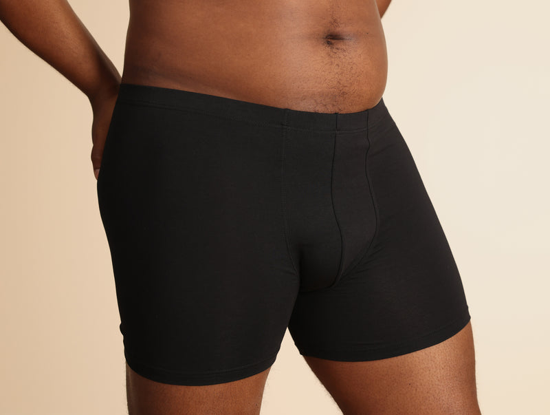 Pétrone boxer confort grandes tailles 3xl 4xl 5xl coton biologique tencel noir homme#couleur_noir
