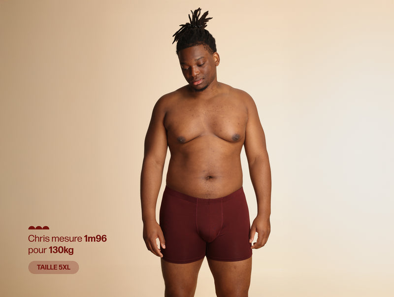 Pétrone boxer sport grandes tailles 3xl 4xl 5xl tencel bordeaux foncé homme#couleur_bordeaux-foncé