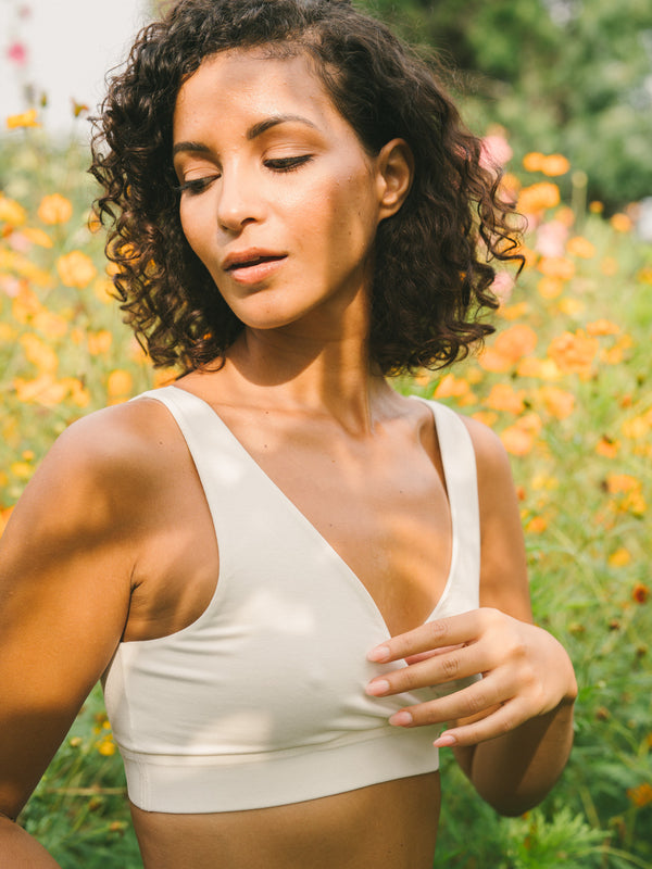 Pétrone brassière croisée blanc crème femme#couleur_blanc-crème