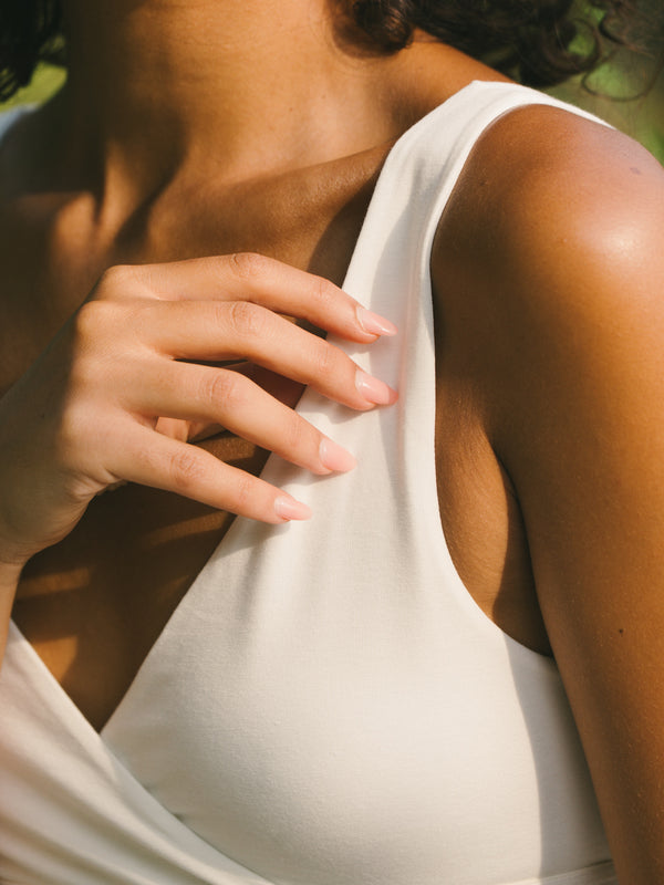 Pétrone brassière croisée blanc crème femme#couleur_blanc-crème