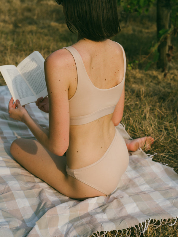 Pétrone brassière croisée lin femme#couleur_lin