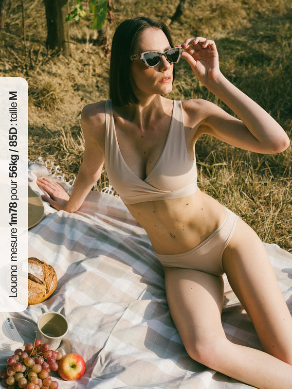 Pétrone brassière croisée lin femme#couleur_lin