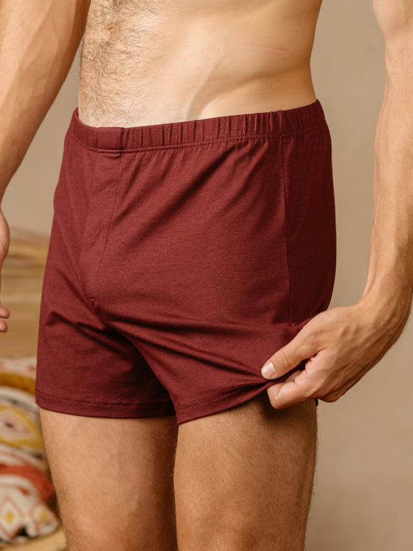 Pétrone caleçon coton pima micromodal bordeaux foncé homme#couleur_bordeaux-foncé