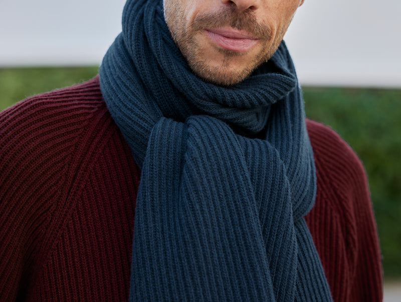 Pétrone écharpe homme bleu pétrole#couleur_bleu-pétrole