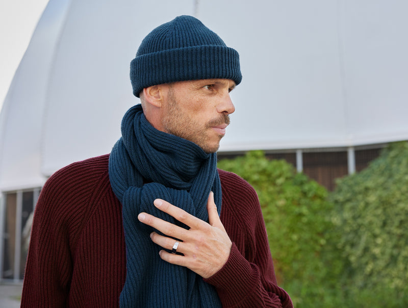 Pétrone écharpe homme bleu pétrole#couleur_bleu-pétrole