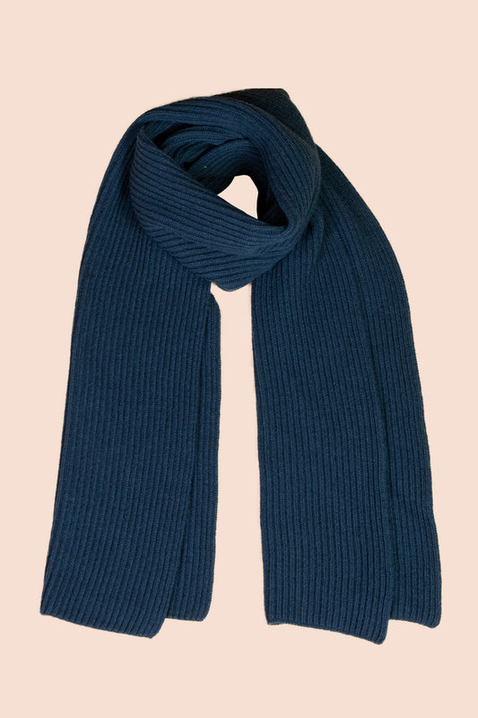 Pétrone écharpe homme posée bleu pétrole