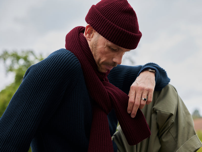 Pétrone écharpe homme bordeaux foncé#couleur_bordeaux-foncé