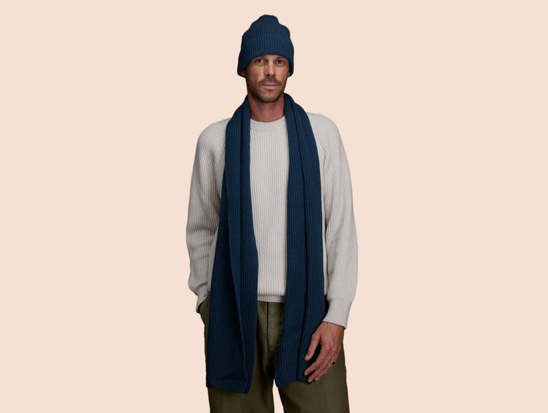 Pétrone écharpe homme bleu pétrole#couleur_bleu-pétrole