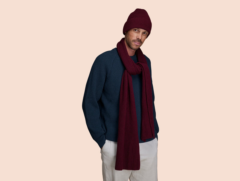 Pétrone écharpe homme bordeaux foncé#couleur_bordeaux-foncé