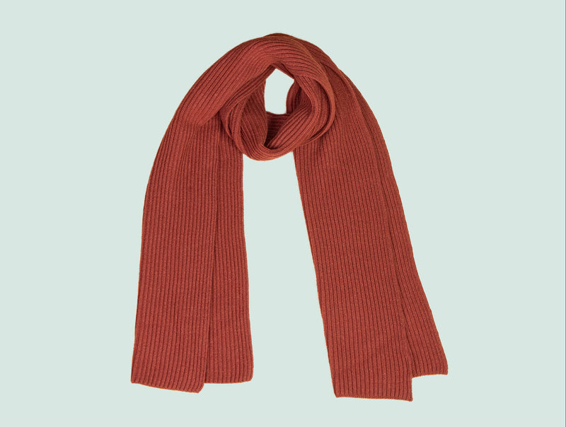 Pétrone écharpe homme posée rouille#couleur_rouille