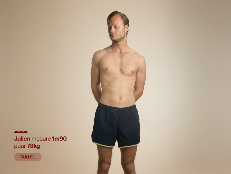 Pétrone short bain polyester recyclé bleu marine homme#couleur_bleu-marine