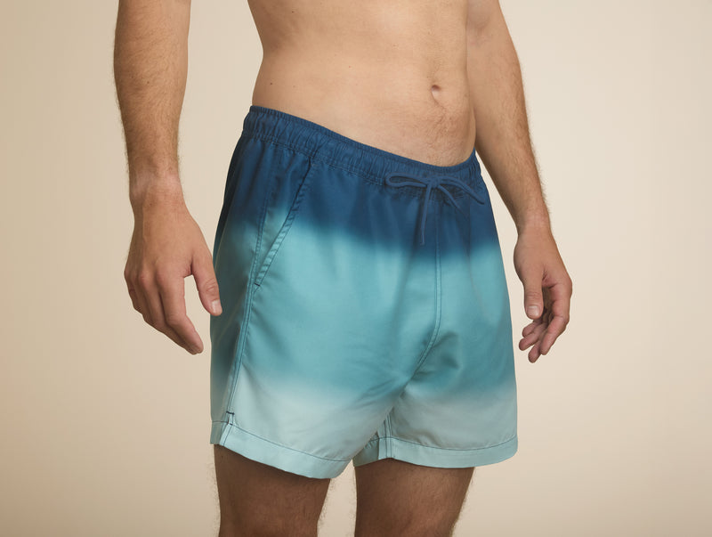 Pétrone short bain polyester recyclé dégradé de bleus homme#couleur_dégradé-de-bleus