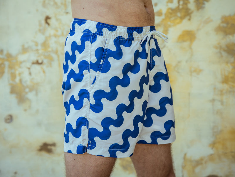 Pétrone short bain polyester recyclé vagues bleues homme#couleur_vagues-bleues