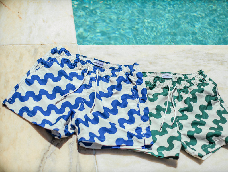Pétrone short bain polyester recyclé vagues bleues homme#couleur_vagues-bleues