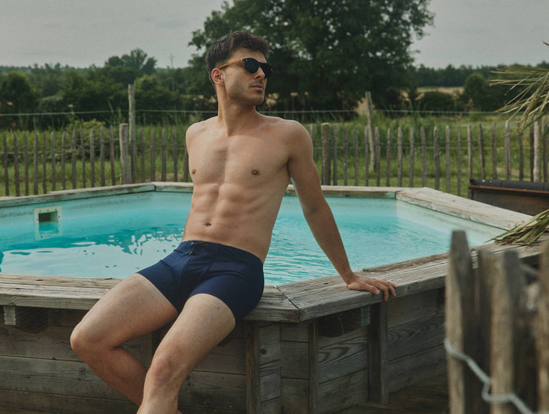 Pétrone shorty bain econyl bleu marine homme#couleur_bleu-marine