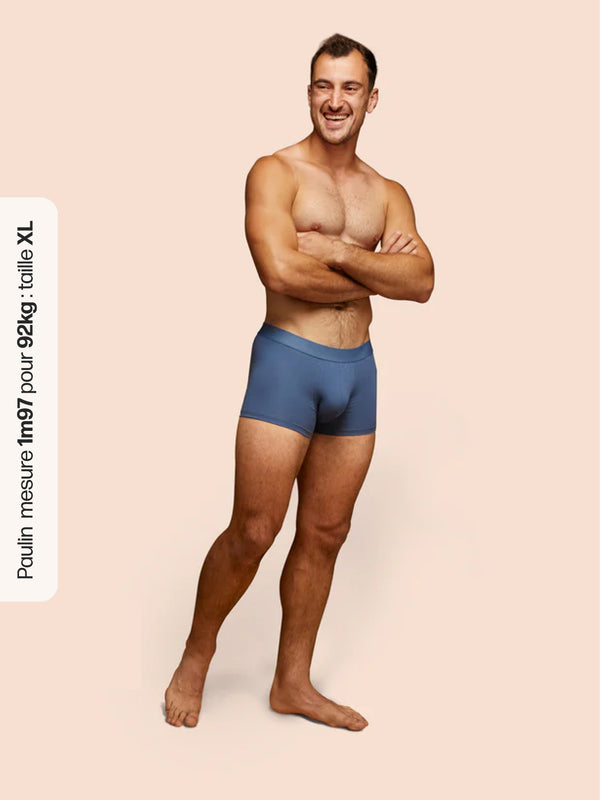 Pétrone shorty coton bio tencel bleu céruléen homme#couleur_bleu-céruléen