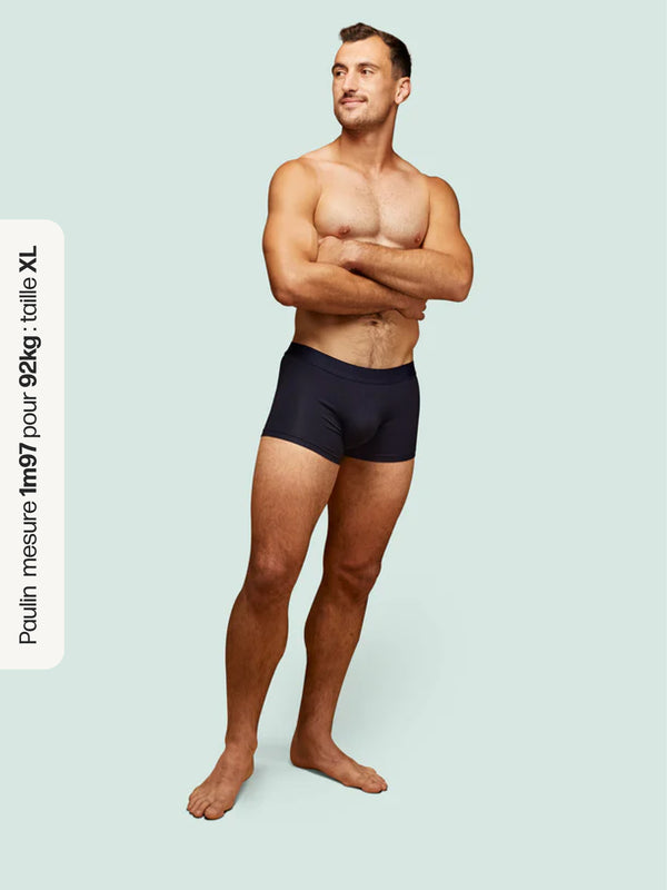 Pétrone shorty coton bio tencel bleu marine homme#couleur_bleu-marine