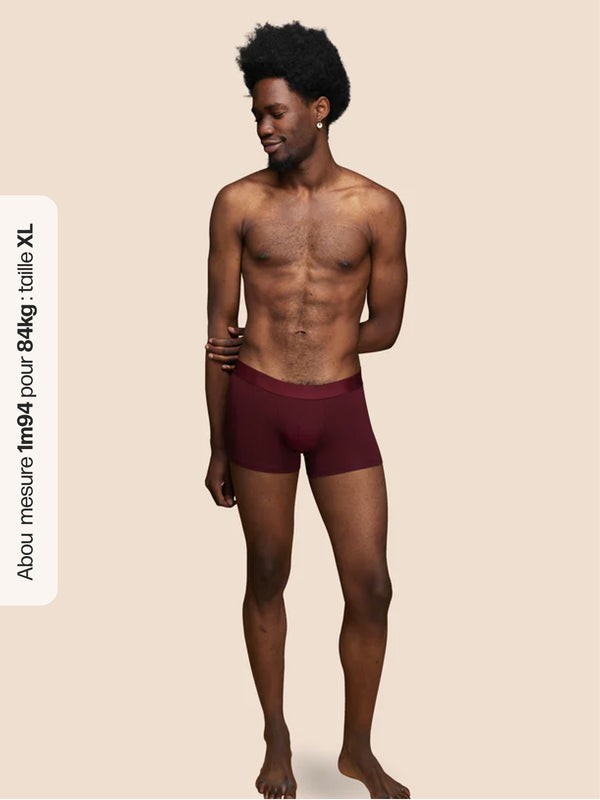 Pétrone shorty coton biologique Tencel bordeaux foncé homme#couleur_bordeaux-foncé