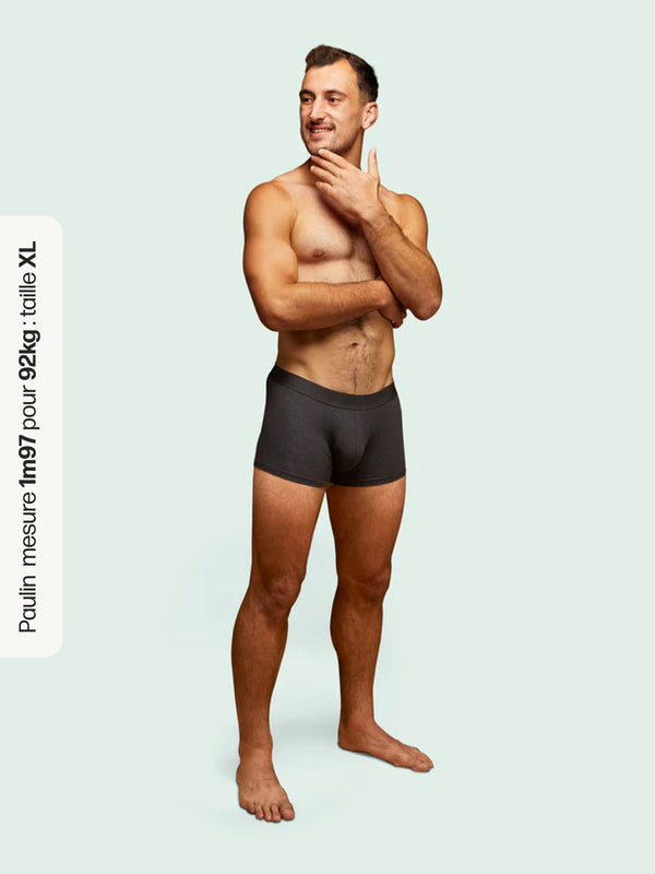 Pétrone shorty coton bio tencel gris anthracite homme#couleur_gris-anthracite