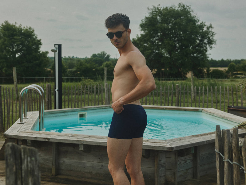 Pétrone shorty bain econyl bleu marine homme#couleur_bleu-marine