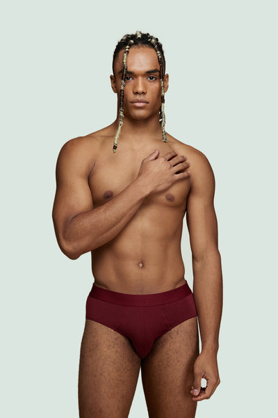 Pétrone slip sport tencel bordeaux homme