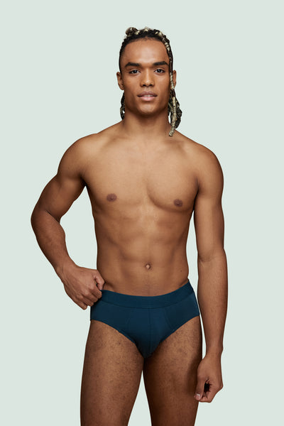 Pétrone slip sport tencel bleu pétrole homme