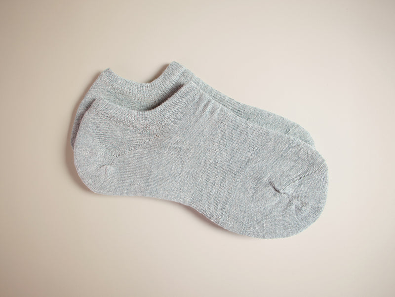 Petrone-socquettes-basses-coton-lin-homme-gris-clair-portees homme#couleur_gris-clair