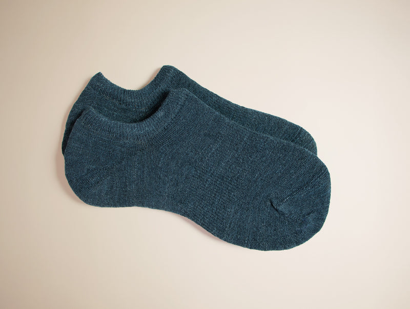 Petrone-socquettes-basses-coton-lin-homme-bleu-marine-portees homme#couleur_bleu-marine