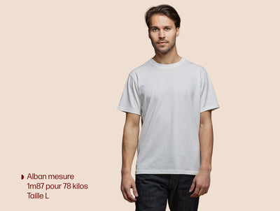 Pétrone T-shirt manches courtes coton pima micromodal blanc crème homme#couleur_blanc-crème