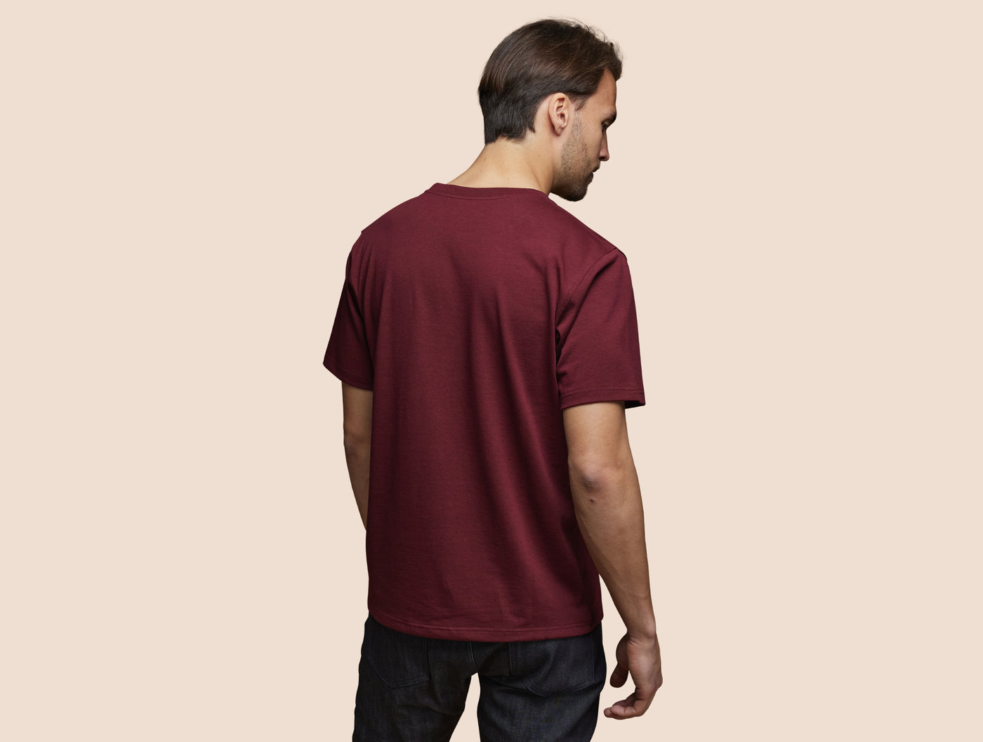 Pétrone T-shirt manches courtes coton pima micromodal bordeaux homme#couleur_bordeaux
