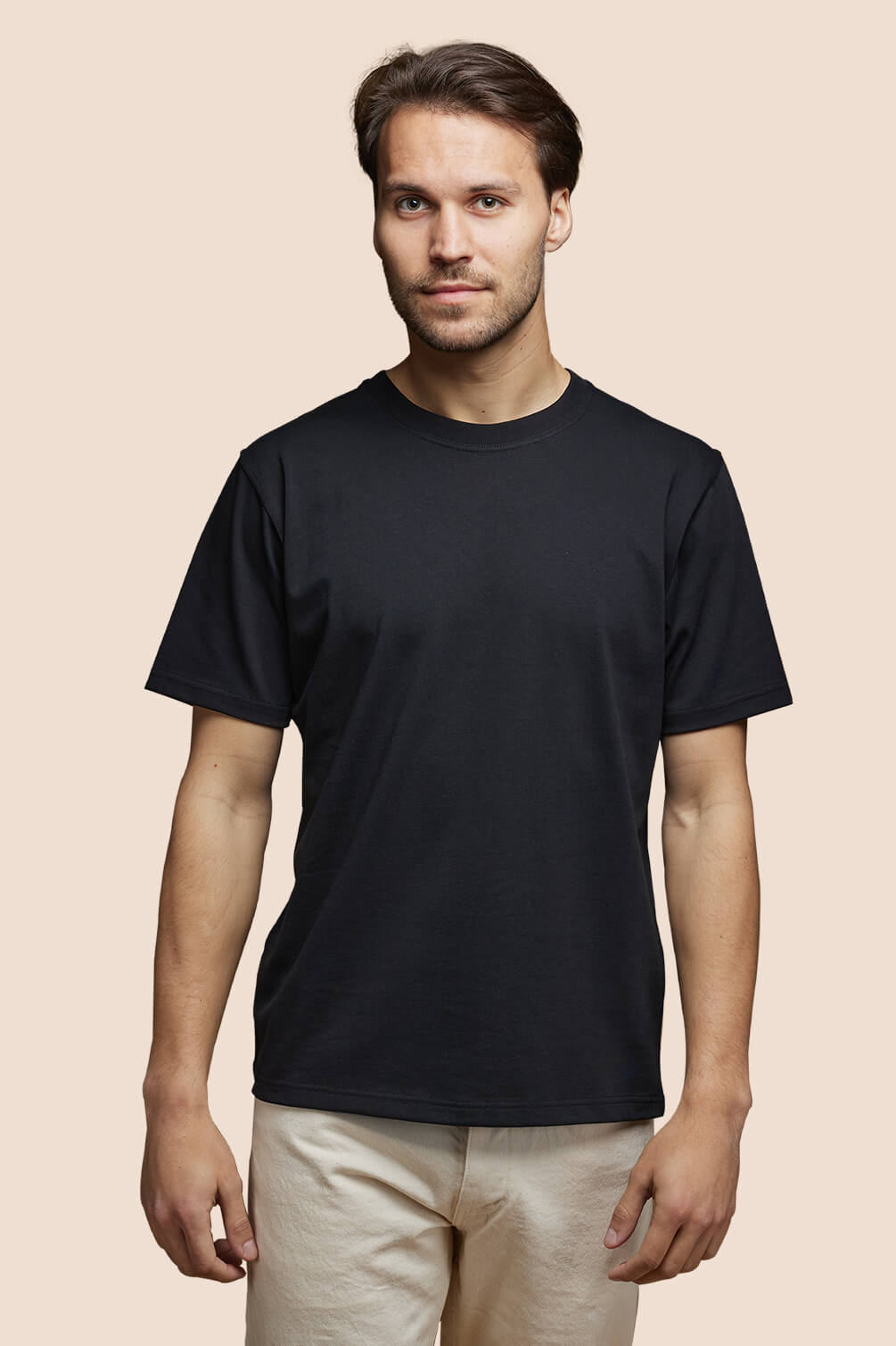 Pétrone T-shirt manches courtes coton pima micromodal noir homme