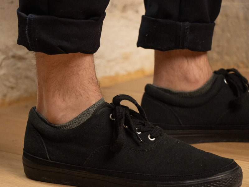 Petrone-socquettes-basses-coton-lin-homme-sauge-portees homme#couleur_sauge