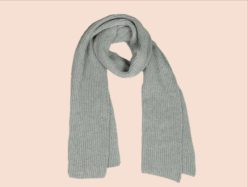 Pétrone écharpe homme zoom gris clair chiné#couleur_gris-chiné-clair