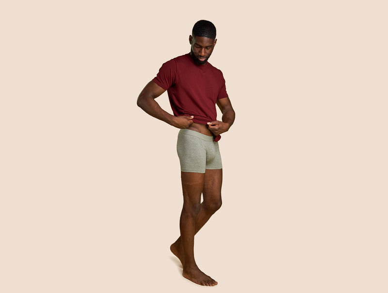 Pétrone boxer confort coton pima micromodal gris chiné clair homme#couleur_gris-chiné-clair